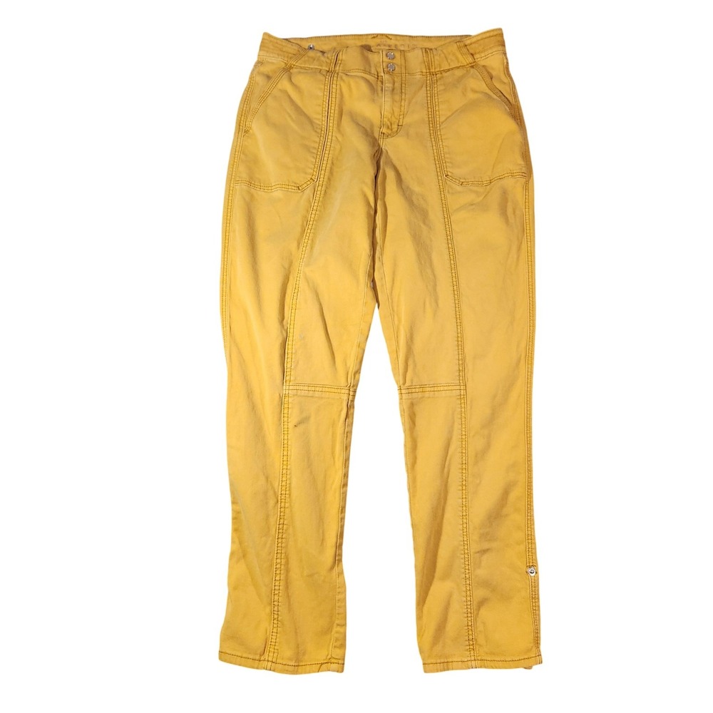 Pret-A-Pedi Pants Womens Small Yellow Mid Rise Stretch Cotton‎ Y2K retro style